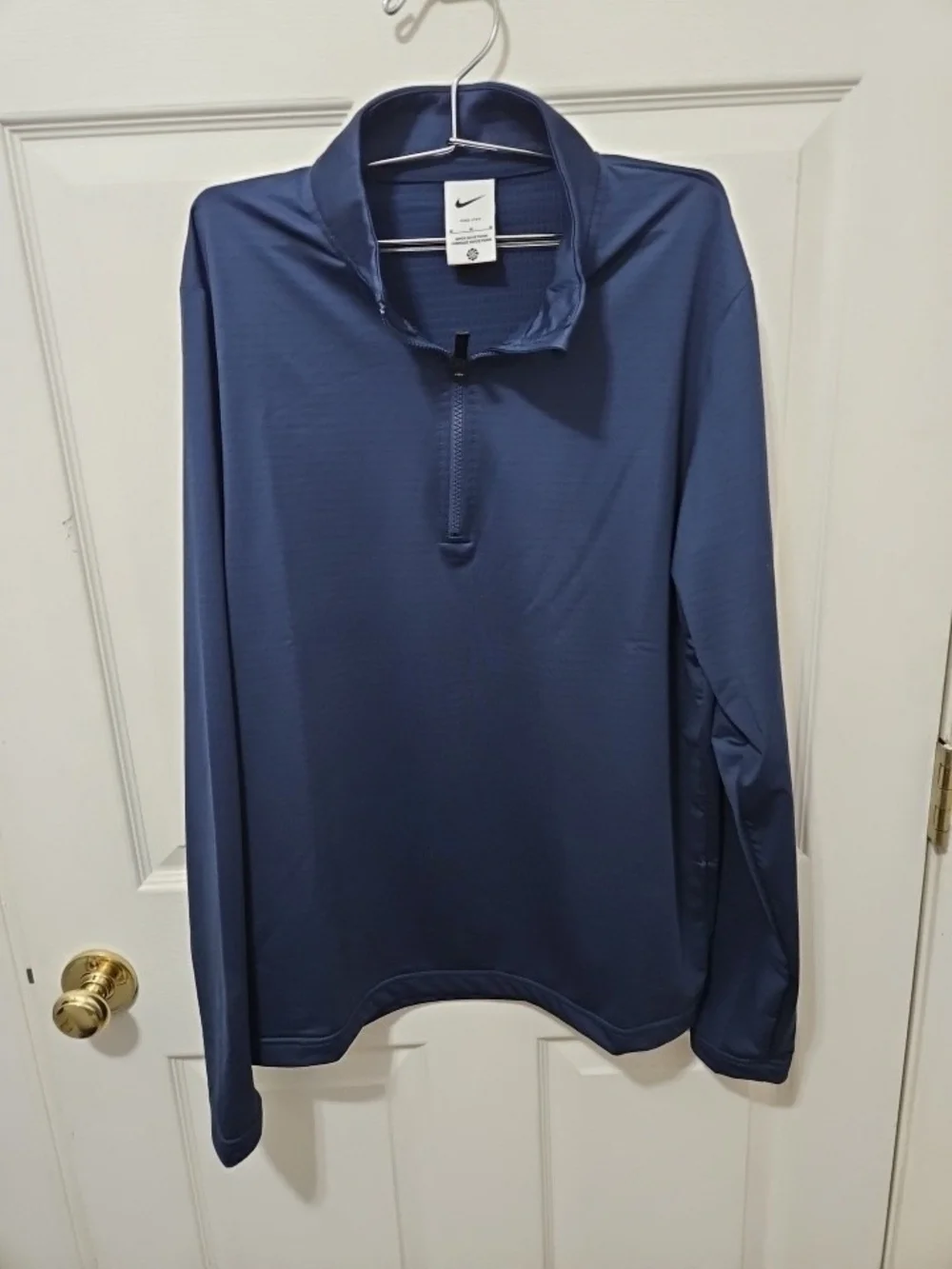 Nike Men's Quarter-Zip Pullover - Navy Blue Long Sleeve Dri-fit Work Out Casual